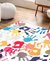 Nuloom Aurora Pinkie Washable Handprint Kids Area Rug