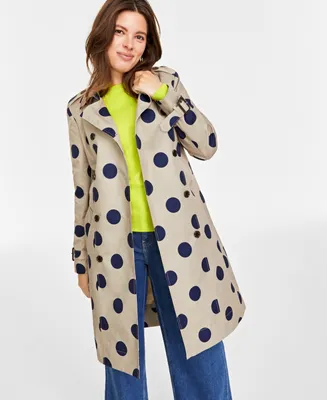 On 34th Women's Polka Dot Trench Coat, Created for Macy's