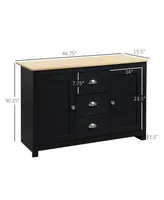 Homcom Home Kitchen Storage Sideboard Bar Table Pantry Cupboard w/ Drawers Shelf