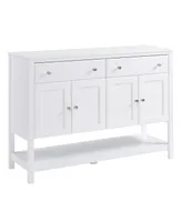 Homcom 47" Modern Sideboard Buffet Cabinet Kitchen Storage Accent Cupboard White