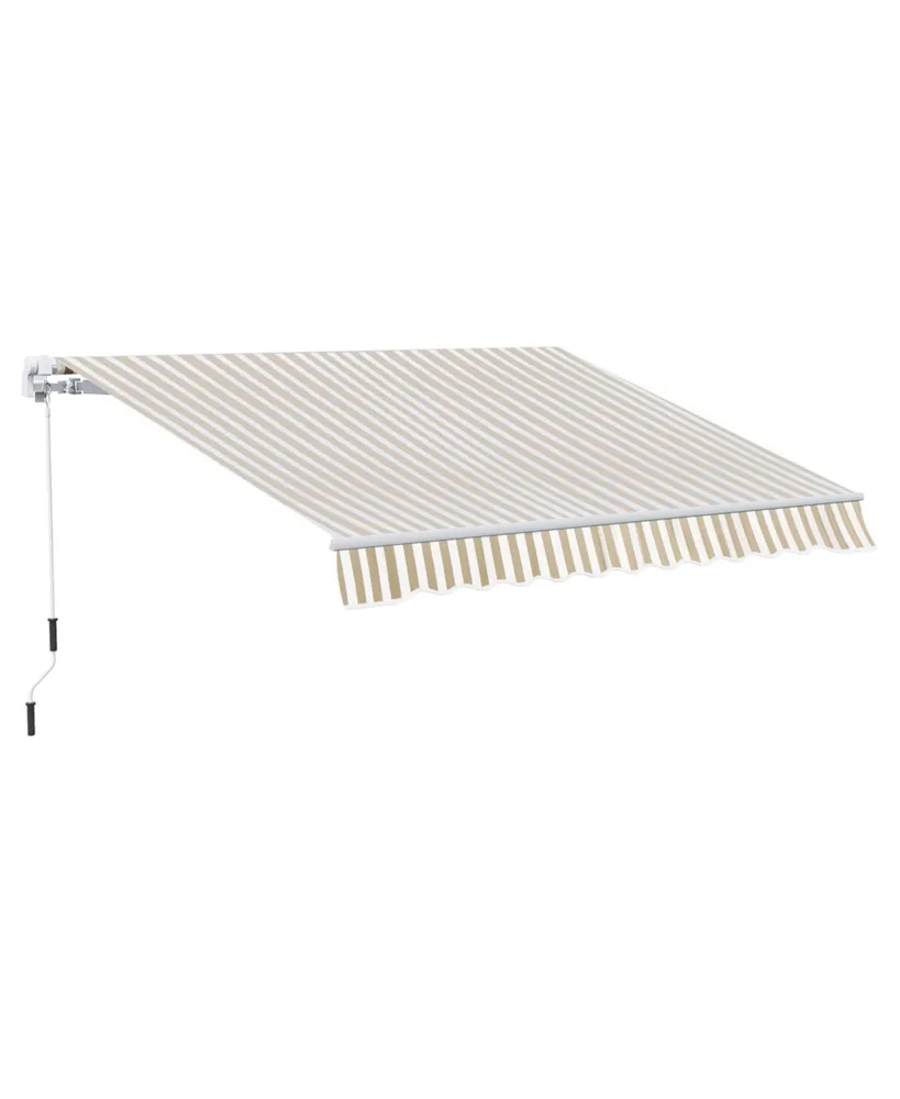 Outsunny 12' x 10' Outdoor Patio Manual Retractable Exterior Window Awning
