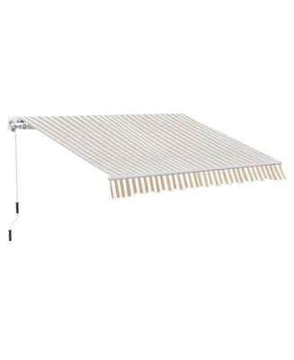 Outsunny 12' x 10' Outdoor Patio Manual Retractable Exterior Window Awning