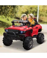 Aosom 12V Rc 2-Seater Kids Ride-On Police Truck, Led Lights, MP3, Christmas Gift