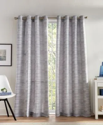 Tommy Hilfiger Offset Grid Grommet 2 Piece Curtain Panel Collection