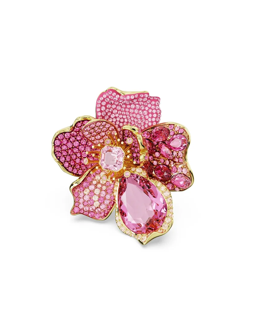 Swarovski Crystal Flower Pink Florere Cocktail Ring