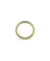Swarovski Crystal Round Cut Green Matrix Ring