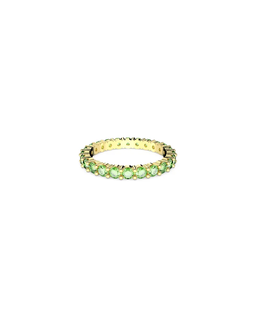 Swarovski Crystal Round Cut Green Matrix Ring