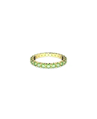 Swarovski Crystal Round Cut Green Matrix Ring