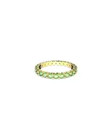 Swarovski Crystal Round Cut Green Matrix Ring
