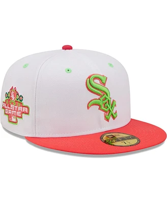 Men's New Era White, Coral Chicago White Sox 2003 Mlb All-Star Game Strawberry Lolli 59FIFTY Fitted Hat