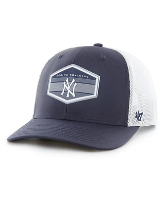 Men's '47 Brand Navy, White New York Yankees Spring Training Burgess Trucker Snapback Hat