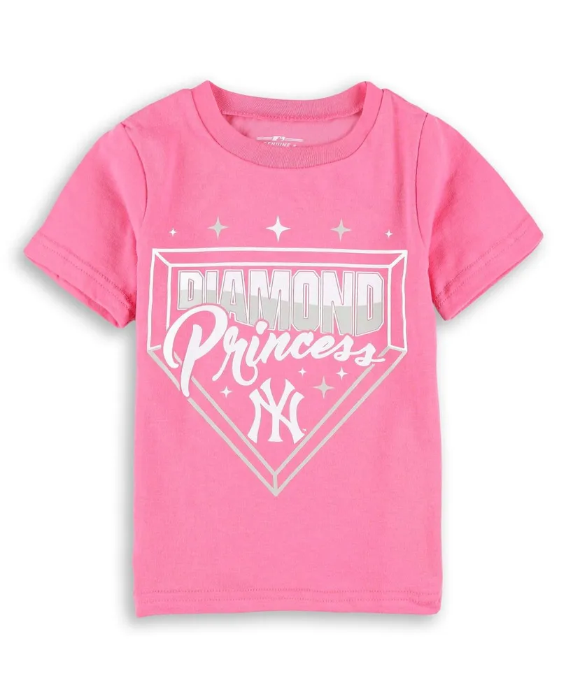 Girls Toddler Pink New York Yankees Diamond Princess T-Shirt