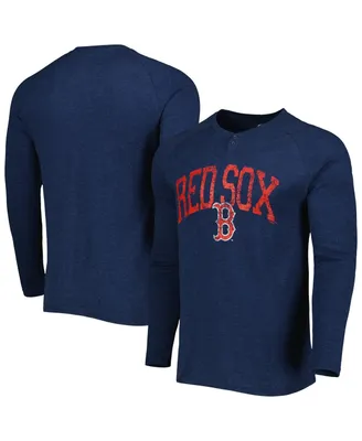 Men's Concepts Sport Heather Navy Boston Red Sox Inertia Raglan Long Sleeve Henley T-shirt