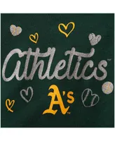 Girls Newborn and Infant Green Oakland Athletics 3-Piece Home Plate Bodysuit Bib Booties Set