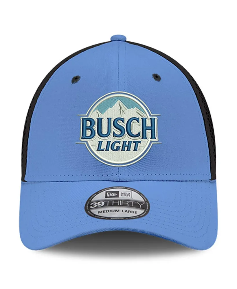 Men's New Era Light Blue Kevin Harvick Busch Light Neo 39THIRTY Flex Hat