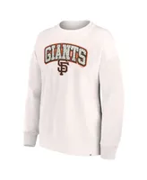 Women's Fanatics Cream San Francisco Giants Leopard Pullover Sweatshirt
