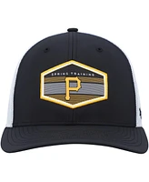 Men's '47 Brand Black, White Pittsburgh Pirates Spring Training Burgess Trucker Snapback Hat