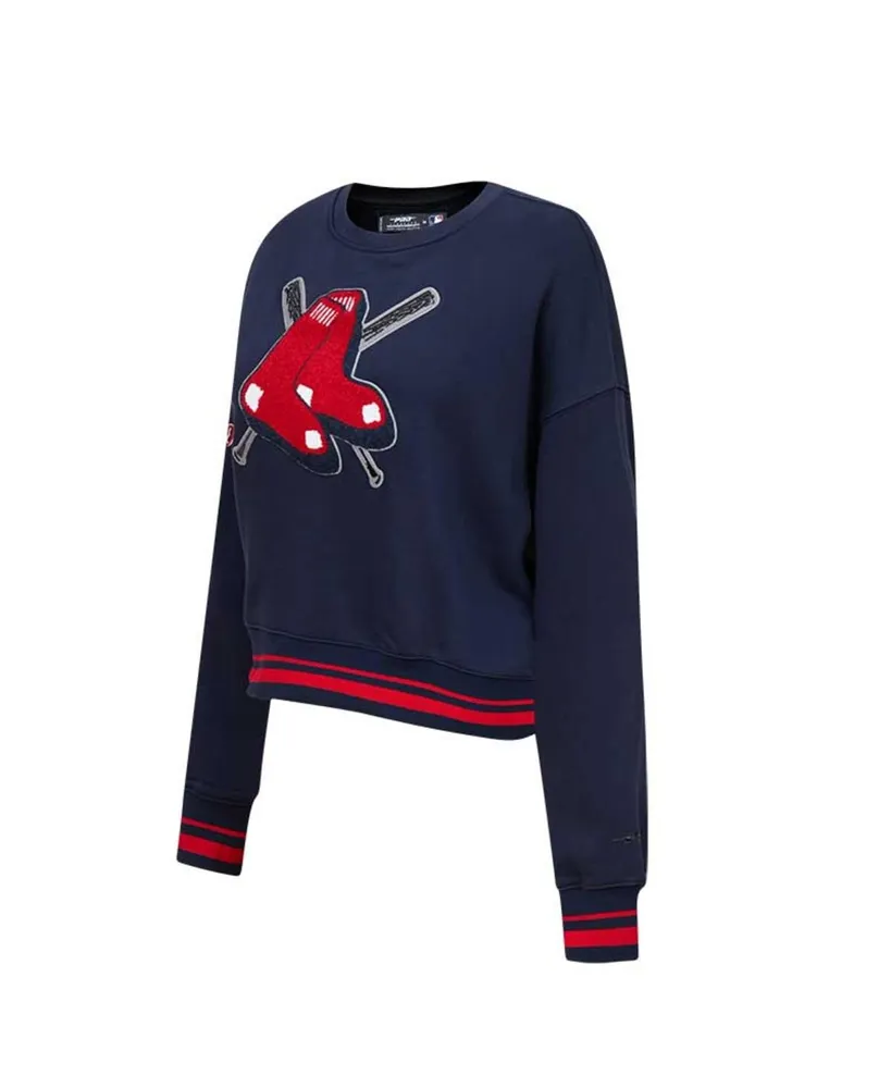 Women's Pro Standard Navy Boston Red Sox Mash Up Pullover Sweatshirt