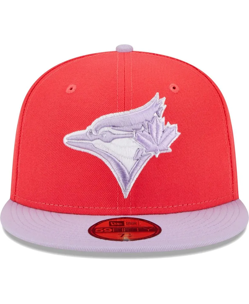 Men's New Era Red and Lavender Toronto Blue Jays Spring Color Two-Tone 59FIFTY Fitted Hat