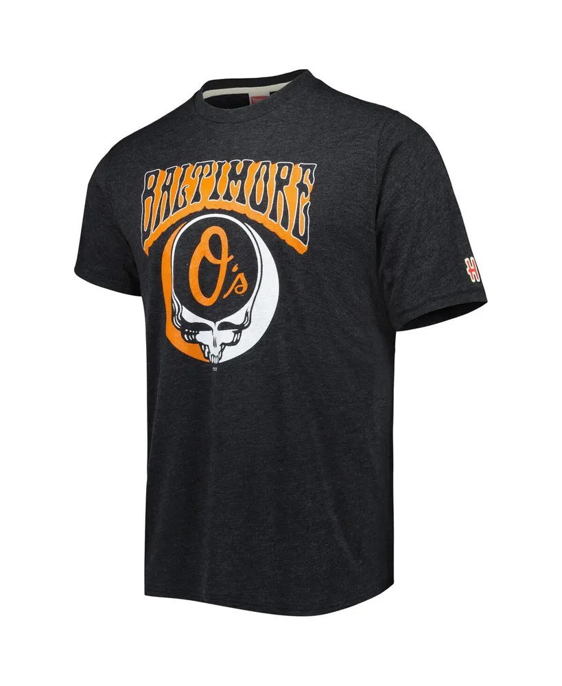 Men's Homage Charcoal Baltimore Orioles Grateful Dead Tri-Blend T-shirt