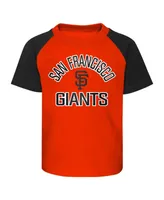 Infant Boys and Girls Orange Heather Gray San Francisco Giants Ground Out Baller Raglan T-shirt Shorts Set