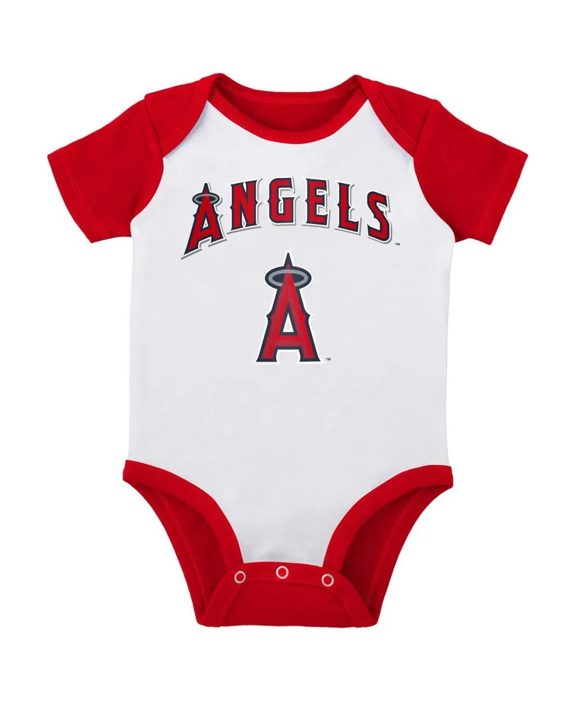 Infant Boys and Girls White Heather Gray Los Angeles Angels Two-Pack Little Slugger Bodysuit Set
