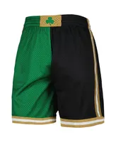 Men's Mitchell & Ness Kelly Green and Black Boston Celtics Hardwood Classics 2007 Split Swingman Shorts