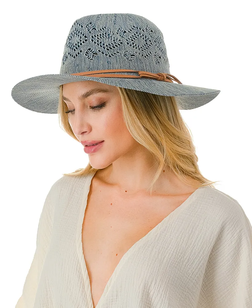 Marcus Adler Faux Trim with Packable Panama Hat