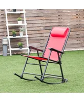 Costway Folding Zero Gravity Rocking Chair Rocker Porch Outdoor Patio Headrest