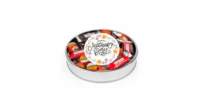 Mother's Day Sugar Free Chocolate Gift Tin Large Plastic Tin with Sticker and Hershey's Candy & Reese's Mix - Floral - By Just Candy - Assorted pre