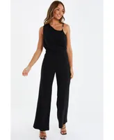 Scuba Crepe Chain Strap Detail Palazzo Jumpsuit - Women