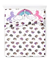 Jay Franco Afro Unicorn Unique, Divine, Magical Microfiber 4 Piece Sheet Set, Queen