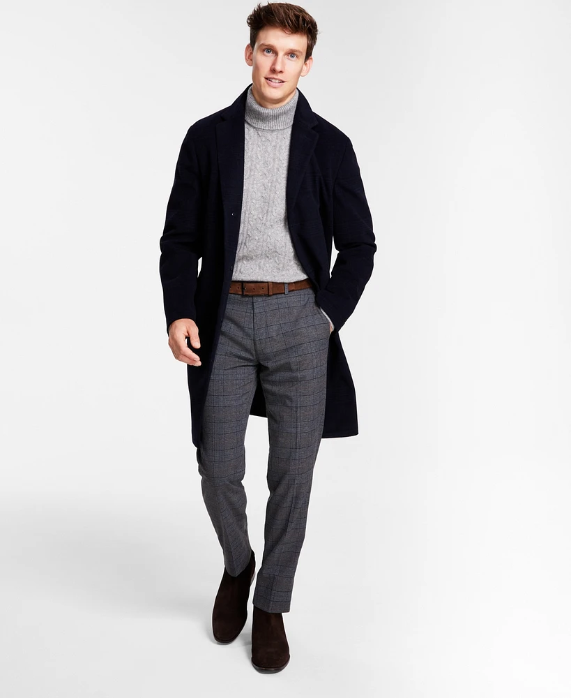 Tommy Hilfiger Men's Addison Wool-Blend Trim Fit Overcoat