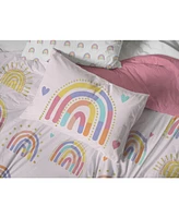 Saturday Park Doodle Rainbow 100% Organic Cotton Full/Queen Duvet Cover & Sham Set