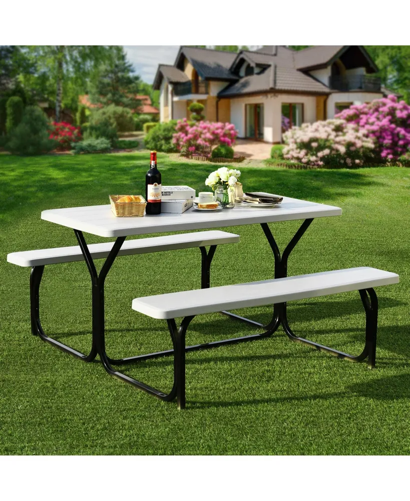 Costway Picnic Table Bench Set Outdoor Backyard Patio Garden Party Dining All Weather