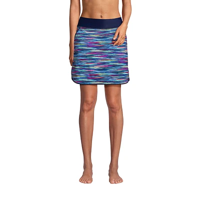 Lands' End Women's Quick Dry Elastic Waist Active Board Skort Swim Skirt