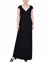 Ny Collection Petite Ruched Empire-Waist Maxi Dress