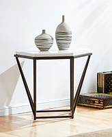 Steve Silver Corvus 24" Hexagonal Shape Marble Top End Table