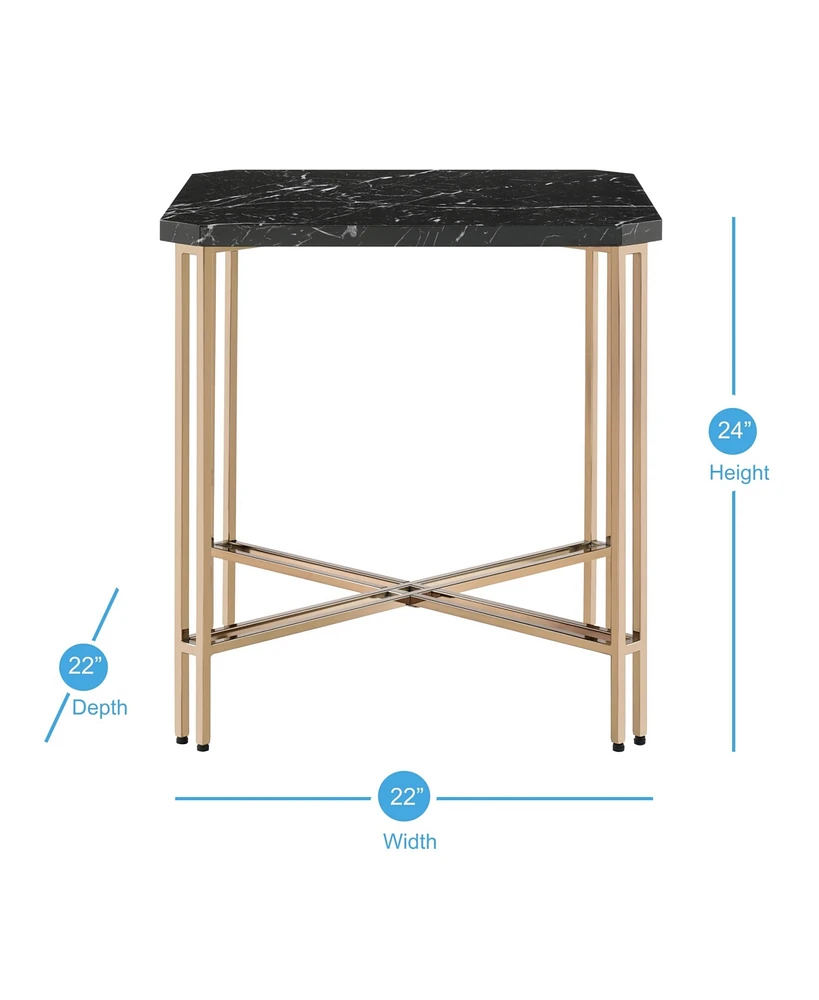 Steve Silver Daxton 22" Faux Marble Square End Table