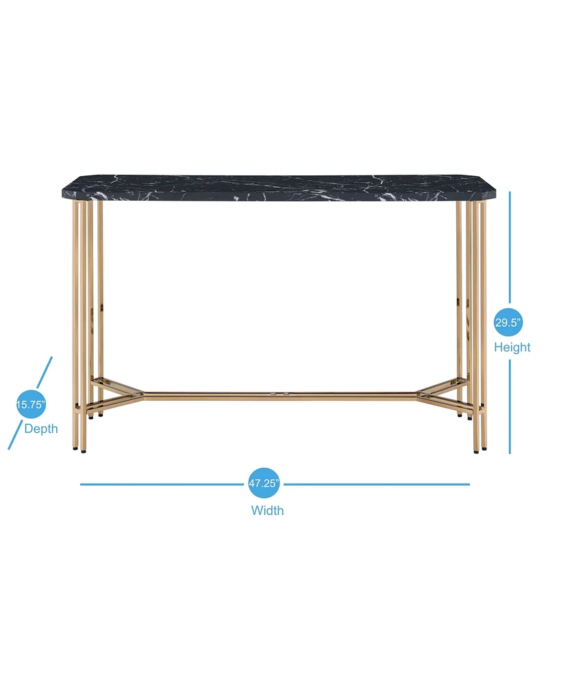 Steve Silver Daxton 47.25" Wide Faux Marble Sofa Table