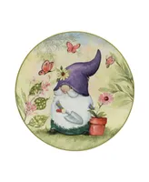 Certified International Garden Gnomes Set of 4 Salad Plate 9"