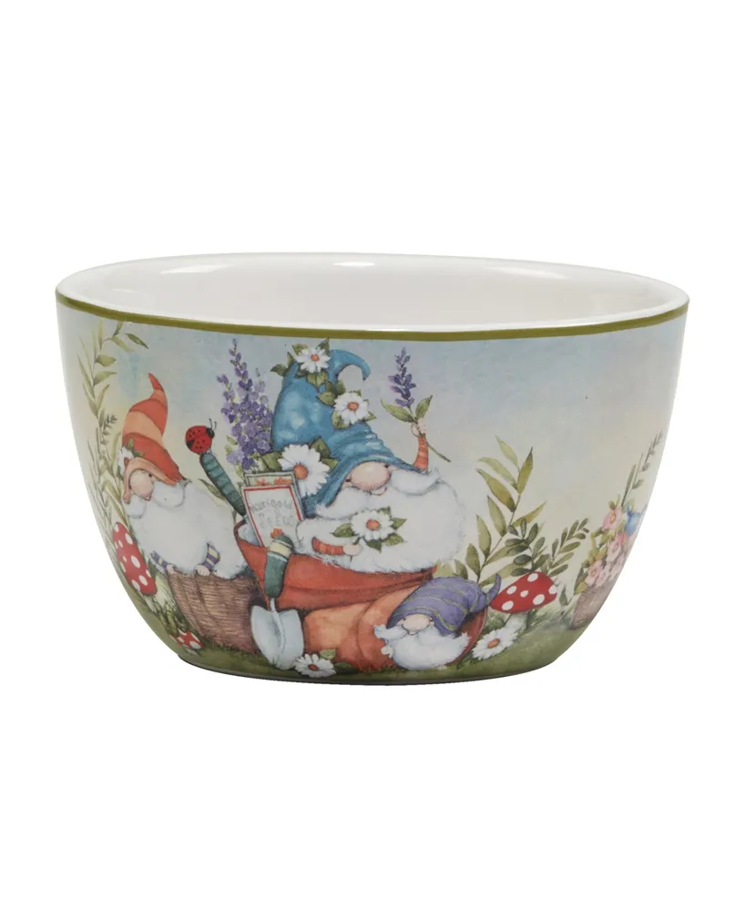 Certified International Garden Gnomes Set of 4 Ice Cream Bowl