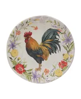 Certified International Floral Rooster Set of 4 Salad Plate 9"