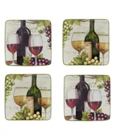 Certified International Meadow Brook Vineyard Set of 4 Canape Plates 6"