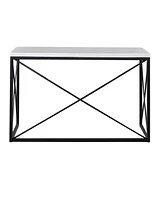 Steve Silver Skyler 48" Rectangular Marble and Metal Sofa Table