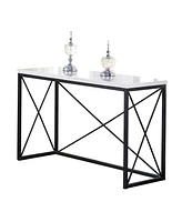 Steve Silver Skyler 48" Rectangular Marble and Metal Sofa Table