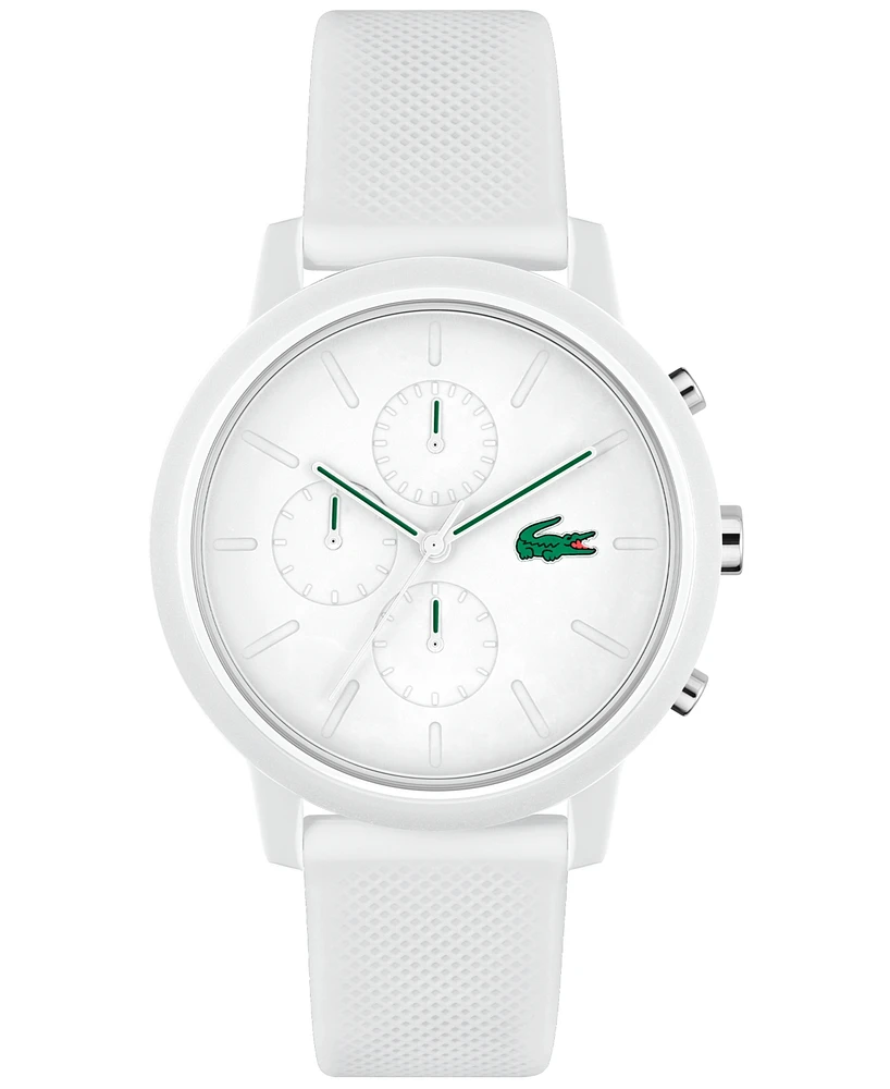 Lacoste Men's L 12.12. Chrono White Silicone Strap Watch 43mm