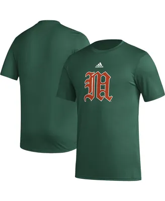 Men's adidas Green Miami Hurricanes Basics Secondary Pre-Game Aeroready T-shirt