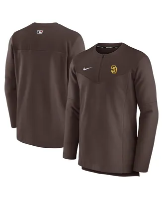 Men's Nike Brown San Diego Padres Authentic Collection Game Time Performance Half-Zip Top