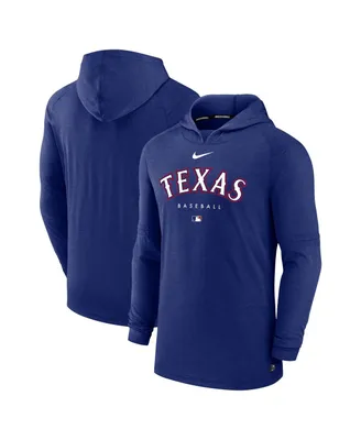Men's Nike Heather Royal Texas Rangers Authentic Collection Early Work Tri-Blend Performance Pullover Hoodie